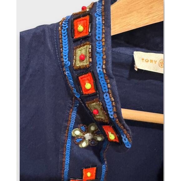 Tory Burch Embellished Tory Tunic Size 2 - Picture 7 of 12